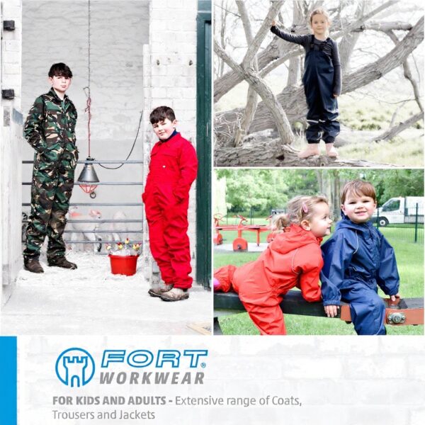 Fort Junior Coverall Kids Boiler Suit Velcro Fastening