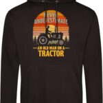 Funny Old Farmer Hoodie PPH Men Tractor Design Cotton Blend-0