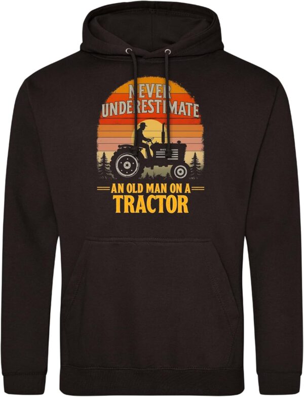 Funny Old Farmer Hoodie PPH Men Tractor Design Cotton Blend-0