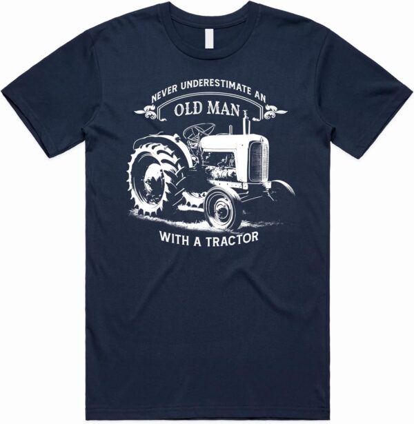 Never Underestimate Old Man Tractor T-Shirt Mens Farming-0