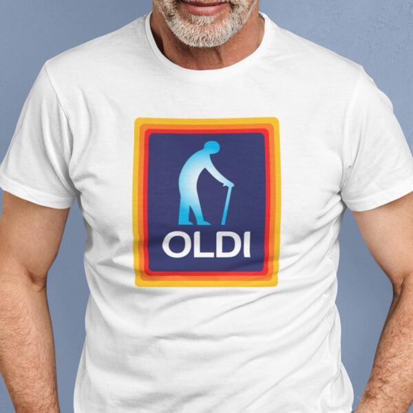 Oldi Man T-Shirt Funny Old Age Gift SmartyPants Navy White-1