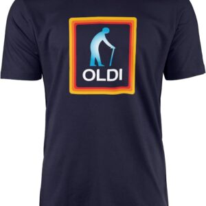 Oldi Man T-Shirt Funny Old Age Gift SmartyPants Navy White-0