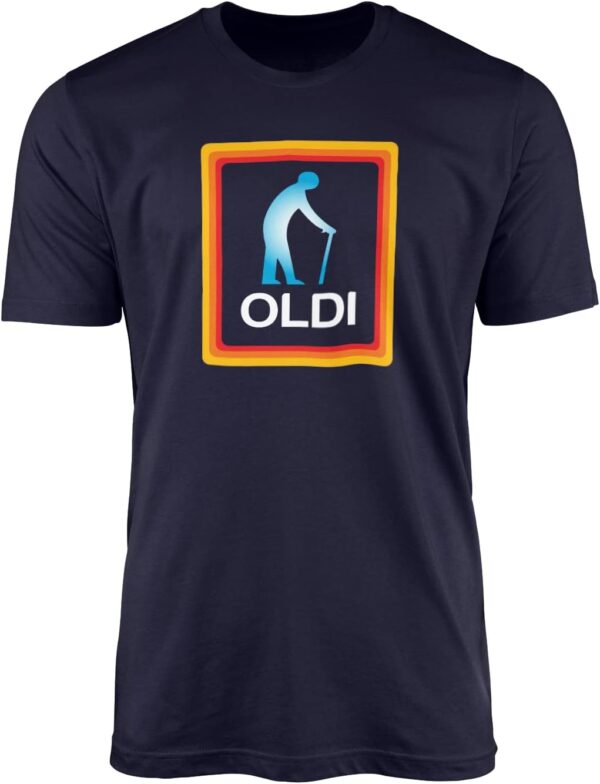 Oldi Man T-Shirt Funny Old Age Gift SmartyPants Navy White-0