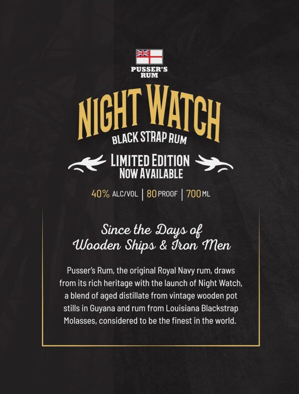 Pussers Rum Night Watch Black Strap Limited Edition-5
