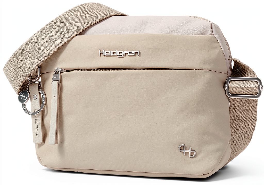 Hedgren women's wallet in Peacoat Blue showing front zipper pockets